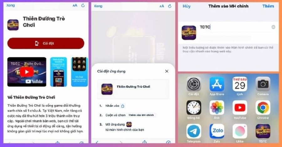 Tải app Thiên Đường Trò Chơi đơn giản về thiết bị iOS